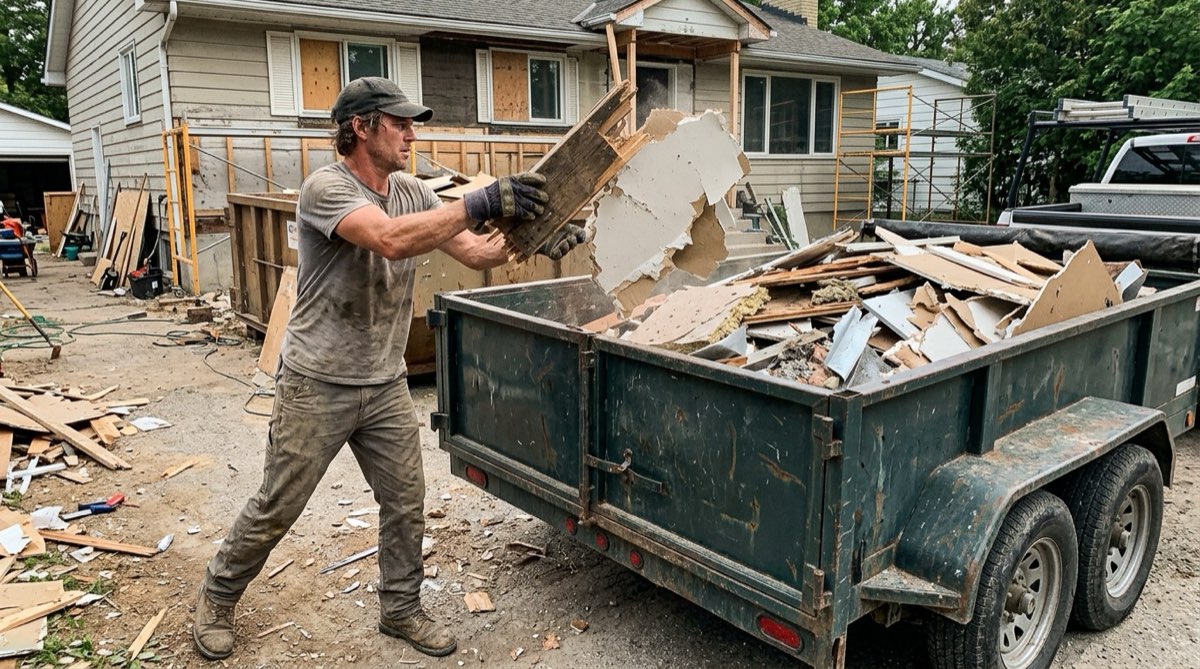 Hauling construction debris from a remodel