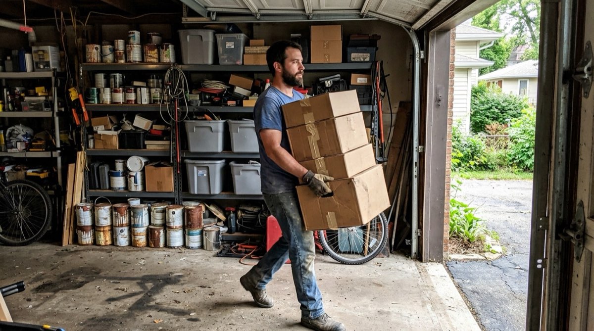 Clearing out a packed garage